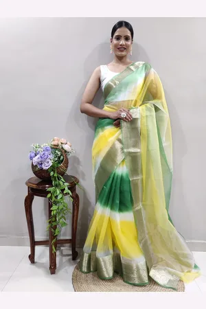 DIVASTRI Tie and Dye Dyed Organza Saree