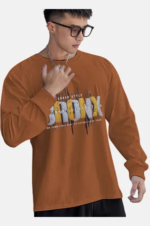 CHKOKKO Men Typography Printed Round Neck Relaxed Fit T-shirt