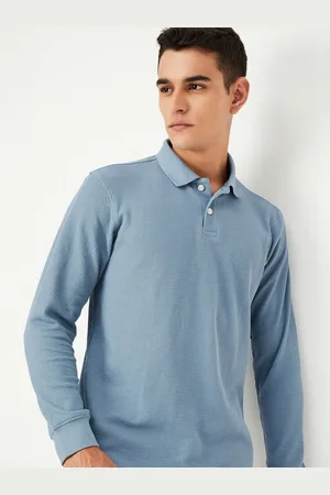 Max Collection Men Self Design Polo Collar Cotton T-shirt