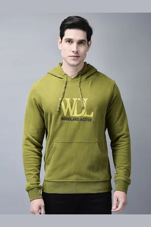 Woodland Men Printed Hooded Pure Cotton Sweatshirt