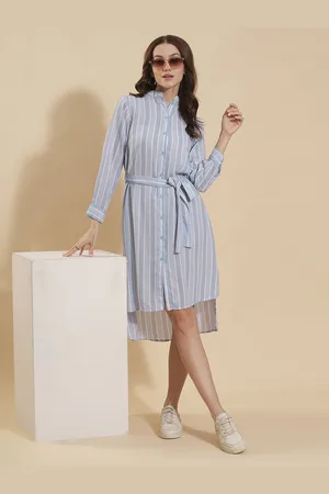 DressBerry Women Striped Formal Shirt Dress