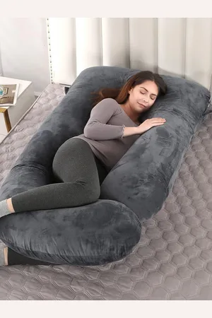 Pum Pum Black Fibre Filled Cotton U Shaped Maternity Pillow