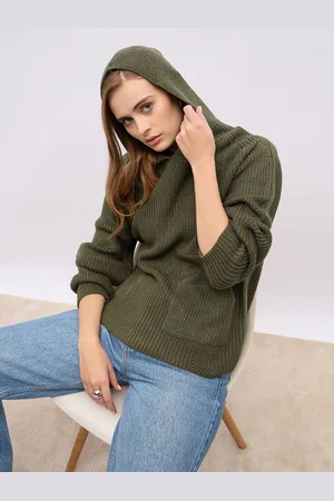 Styli Women Regular Fit Sweater With Hoodie