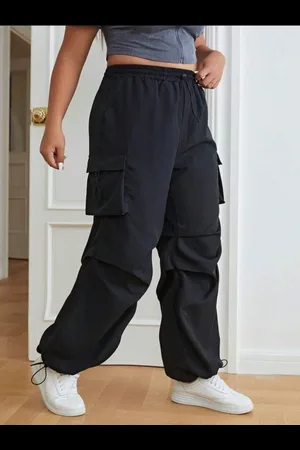 Broadstar Women Smart High-Rise Cargos Parachute Trousers
