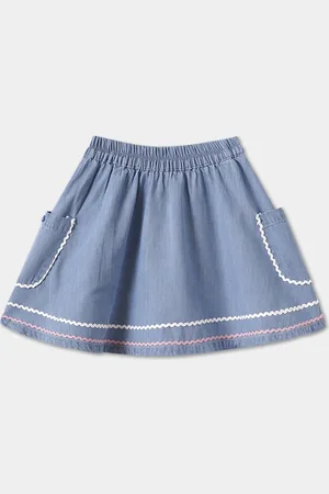 R&B Girls Printed Pure Cotton A-Line Mini Skirt