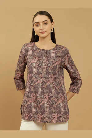 BEATNIK Women Boat Neck Ethnic Printed Tunic
