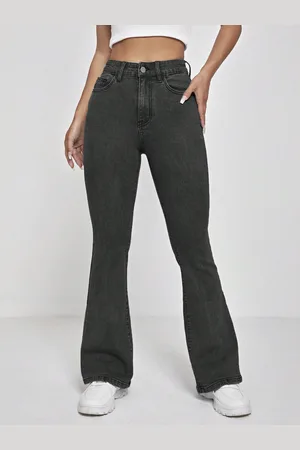 KOTTY Women Black Bootcut High-Rise Clean Look Cotton Stretchable Jeans
