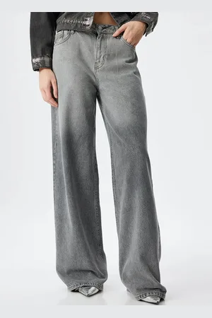 Koton Women Wide Leg Mid-Rise Jeans