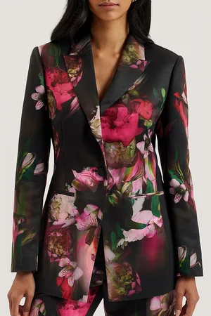 Ted Baker Women Floral Printed Longline Tailored Jacket