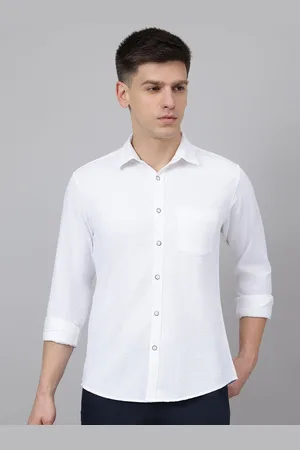 Richlook Men Comfort Fit Spread Collar Solid Cotton Casual Shirt