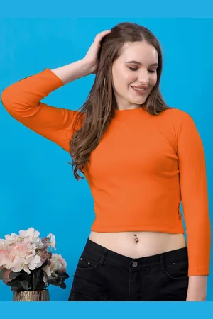 Friskers Women High Neck Cotton Crop Top