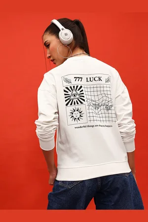 DressBerry Fantastic Graphics Print Drop-Shoulder Sleeves Sweatshirt