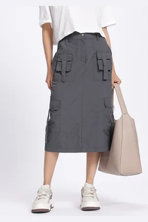 DressBerry Functional Fashion Cargo Style Midi Straight Skirt