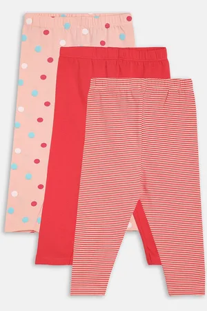 MINI KLUB Infant Girls Pack Of 3 Printed Ankle-Length Leggings