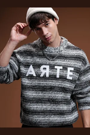 Highlander Men Cable Knit Self Design Pullover