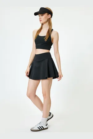Koton High Waist Women Solid Flared Skorts