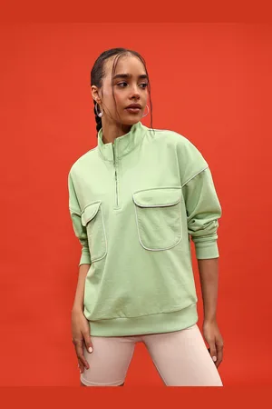 DressBerry Green Light Pocket Detail Sweatshirt