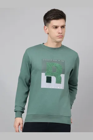 Richlook Men Embroidered Round Neck Sweatshirt