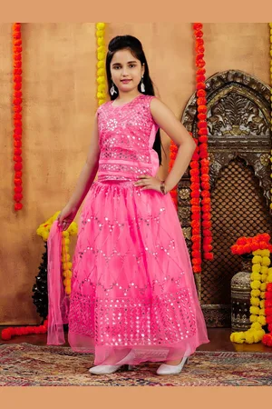 BAESD Girls Embellished Sequinned Ready to Wear Lehenga & Blouse With Dupatta