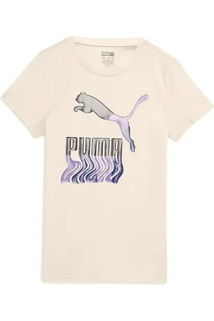 PUMA Girls Brand Logo Pure Cotton T-shirt