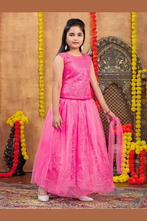 BAESD Girls Embellished Beads and Stones Ready to Wear Lehenga & Blouse With Dupatta