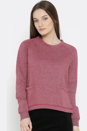 Roadster Women Pink Solid Sweatshirt