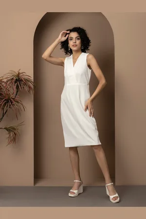 BEATNIK Bodycon V-neck Sleeveless Midi Dress