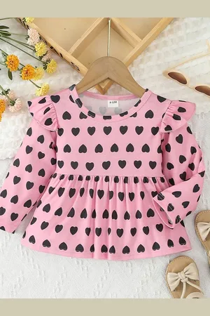 LULU & SKY Girls Printed Cotton Peplum Top