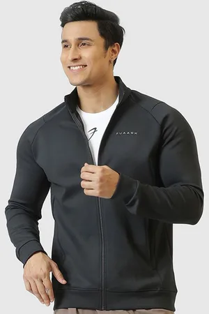 FUAARK Men Mock Collar Anti Odour Solid Sporty Jacket