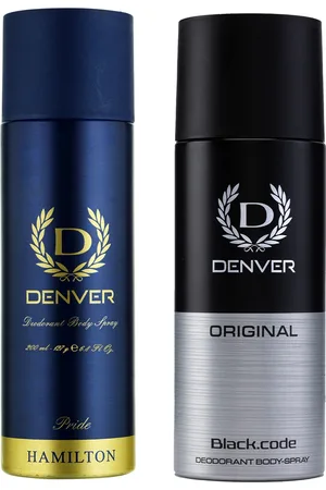 Denver Men Set of 2 Deodorant Spray 200 ml each - Hamilton Pride & Original Black.Code