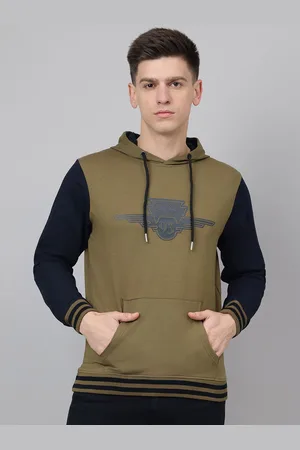 Richlook Men Colourblocked Hooded Sweatshirt
