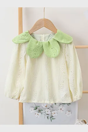 LULU & SKY Girls Round Neck Cotton Blouson Top