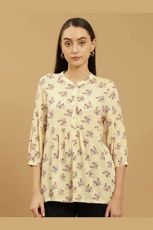 BEATNIK Women Mandarin Collar Floral Printed Tunic