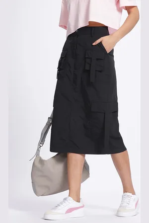DressBerry Utility Chic Cargo Style Midi Straight Skirt
