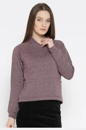 Roadster Women Burgundy Solid Sweatshirt
