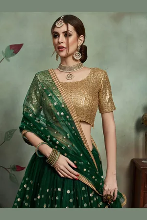 Jaipur Embellished Sequinned Semi-Stitched Lehenga & Unstitched Blouse With Dupatta