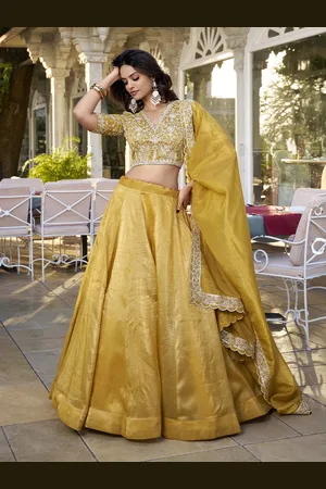 LOOKNBOOK ART Embroidered Ready to Wear Lehenga & Unstitched Blouse With Dupatta
