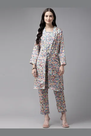BAESD Printed Regular Pure Cotton Top with Trousers