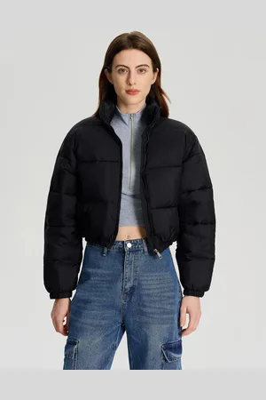 KOTTY Women Black Crop Puffer Jacket