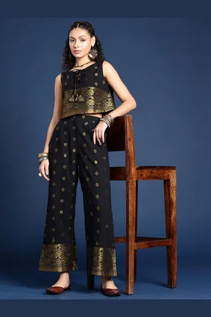 Taavi Tie-Up Neck Woven Legacy Ethnic Co-Ords