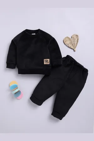 Moms Love Infant Boys Ribbed Velvet-Finish Pure Cotton Sweatshirt With Joggers
