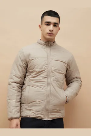Lifestyle Men Mock Collar Solid Casual Padded Jacket