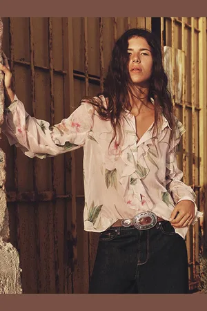 LULU & SKY Women Floral Printed Shirt Style Top