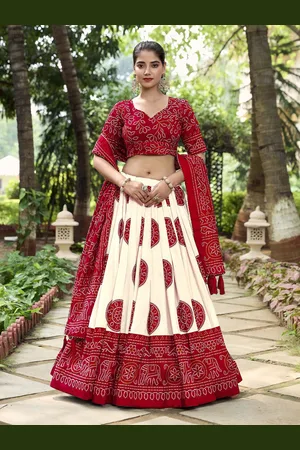LOOKNBOOK ART Printed Ready to Wear Lehenga & Unstitched Blouse With Dupatta