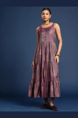 Taavi Ethnic Motifs Printed A-Line Festive Ethnic Dress
