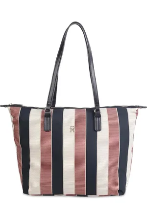 Tommy Hilfiger Striped Shopper Tote Bag with Applique