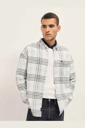 The Bear House Men Relaxed Fit Button-Down Collar Tartan Checked Cotton Casual Shirt