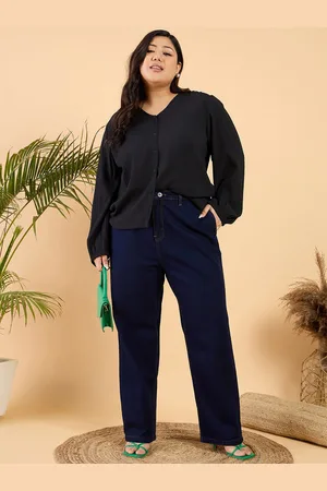 CURVY STREET Plus Size V-Neck Puff Sleeve Top