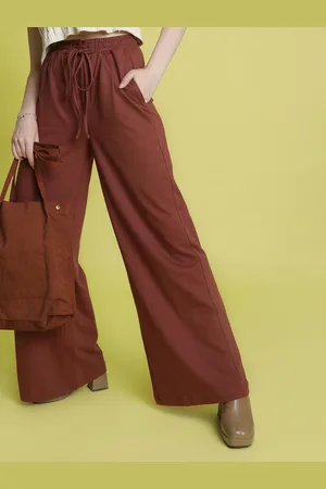 Bene Kleed Women Wide leg Trousers with Waist Band Detailing