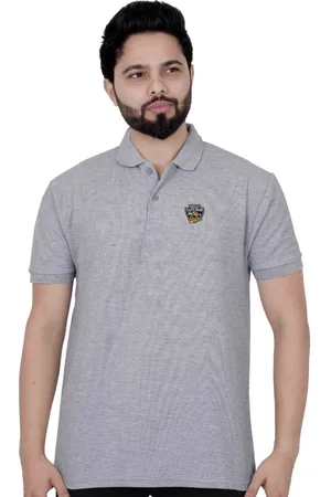 La Milano Men Polo Collar Applique Slim Fit T-shirt